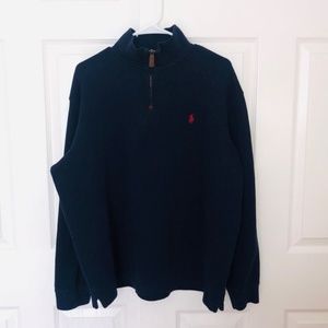 POLO BY RALPH LAUREN MENS SWEATER BLUE 1/4 ZIP XL
